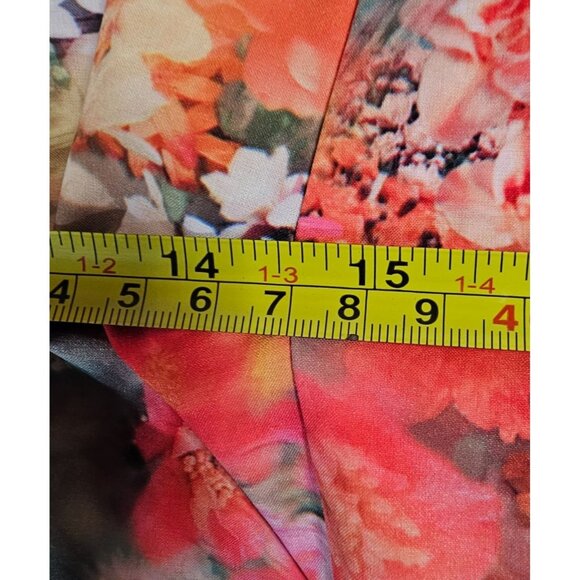 Athleta Womens‎ S Marlow Orange Pink Watercolor Floral Shorts Romper - Picture 13 of 16